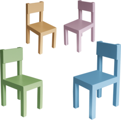 farbige Miniaturstühle für Schmuckpräsentation Esprit