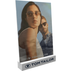 Plakat-Aufsteller mit Logodruck für TOM TAILOR