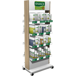 Bodendisplay für Haarpflegeprodukte