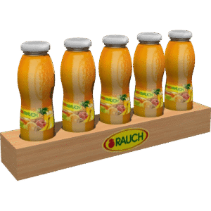 Holzsockel für Fruchtsäfte