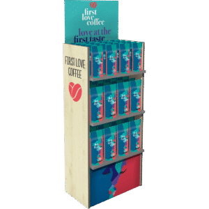 Kaffee-Display ‚FIRST LOVE COFFEE‘